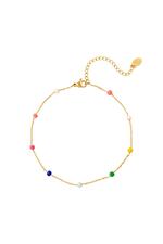 Gold / Anklets colored beads Gold Stainless Steel Picture2